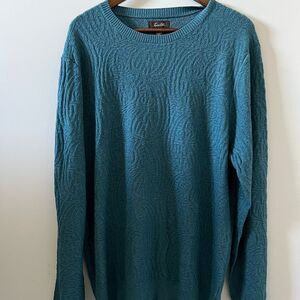 Tasso Elba Sea Salty Heather Silk & Cashmere Blend Crew Neck Sweater Size XL